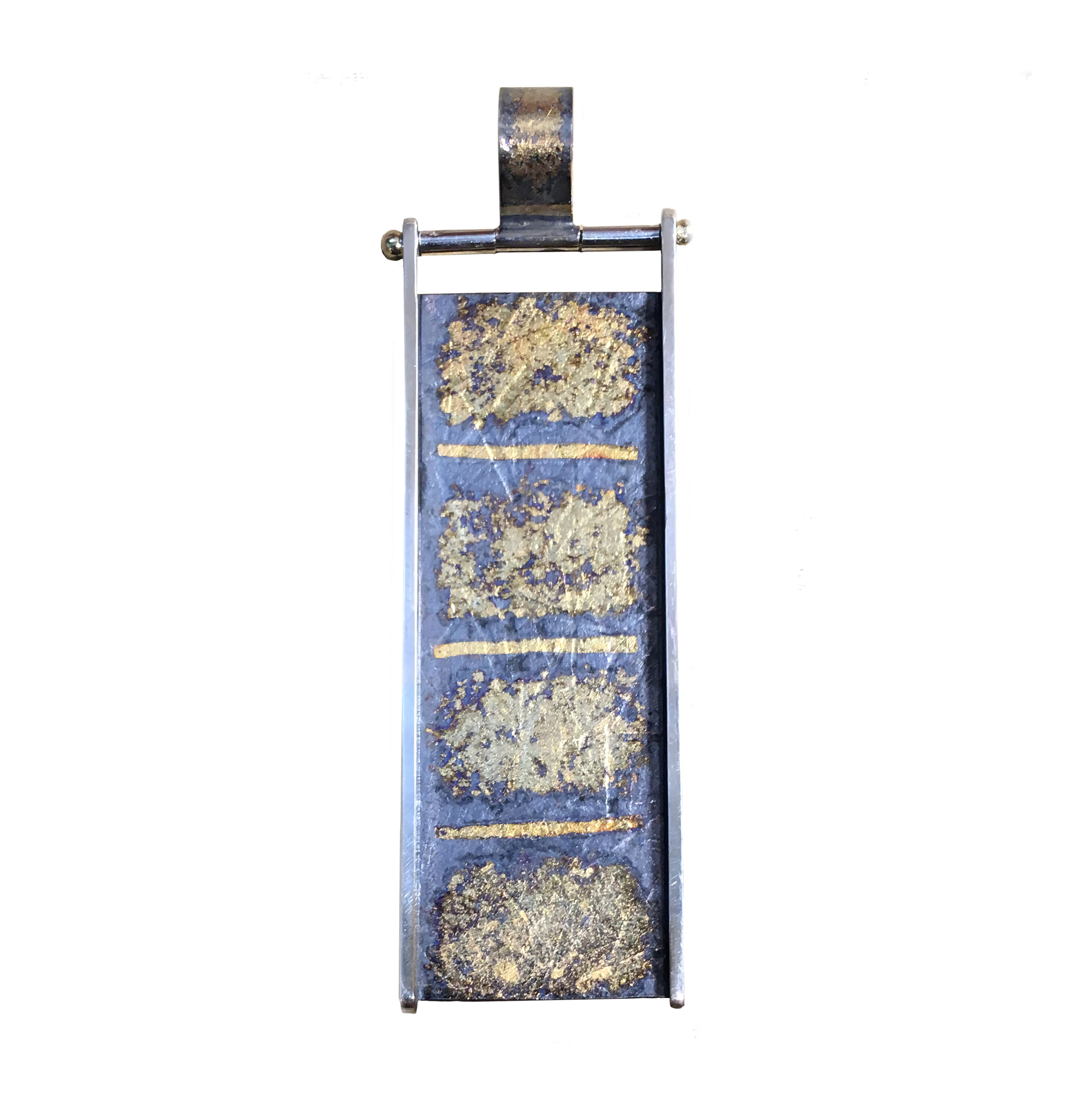 Silver and 24K Fused rectangles Pendant